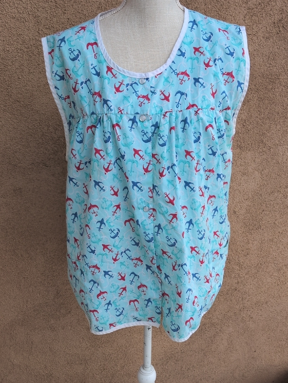 Anthony Richard's Nautical Anchors Coastal Cobbler Apron Sailor Pearl Snap Shirt